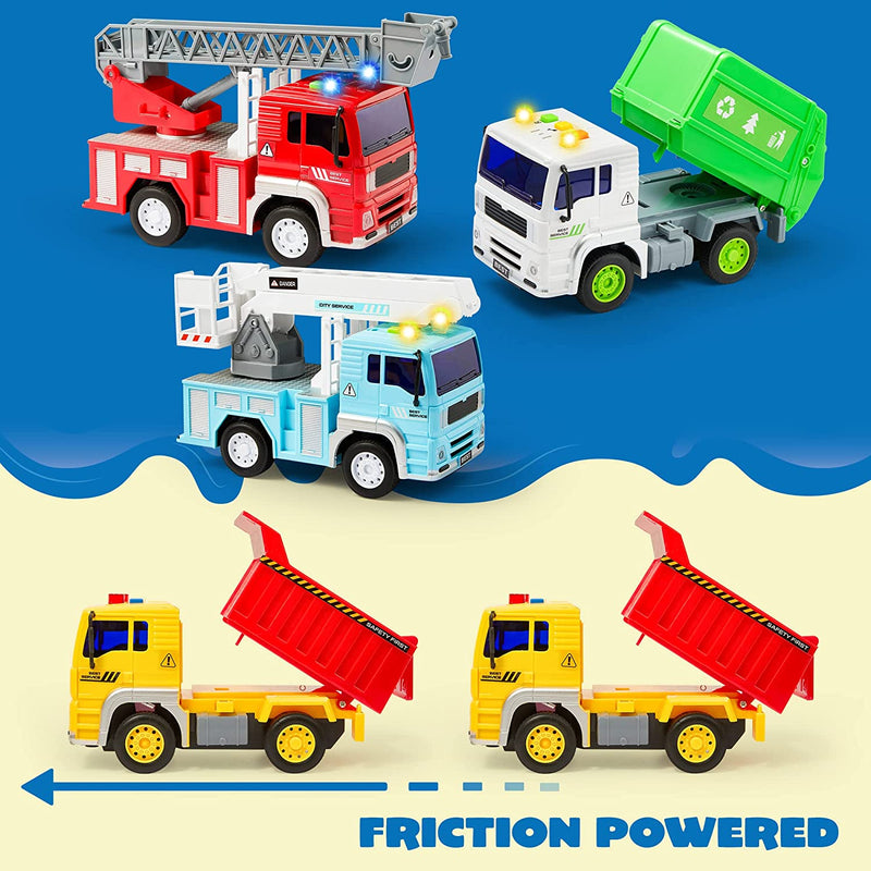 Friction Powered City Vehicles, 4 Pack