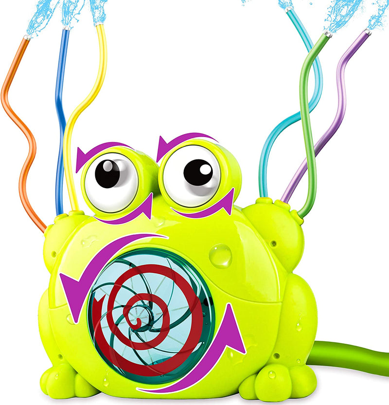 Frog Sprinkler with Wiggle Tubes & Spinning Eyes