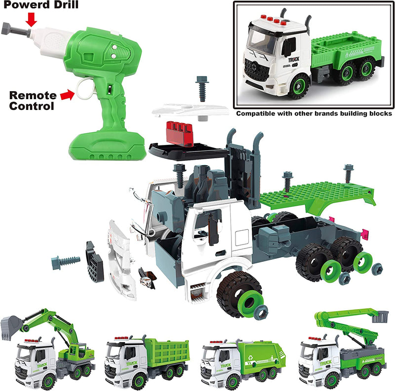 Garbage Truck Remote Control 4 In 1 Take Apart Car Toys