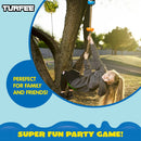 Green Climbing Rope Tree Swing with Platforms and Disc Swings Seat