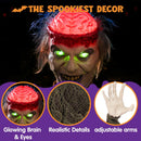 Halloween Zombie Groundbreaker Decorations with Light-up Brain and Movable Hands