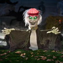 Halloween Zombie Groundbreaker Decorations with Light-up Brain and Movable Hands