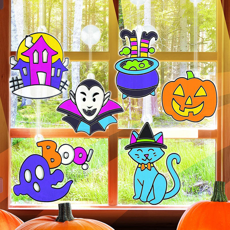 KLEVER KITS - Halloween Window Craft, 18 Pcs