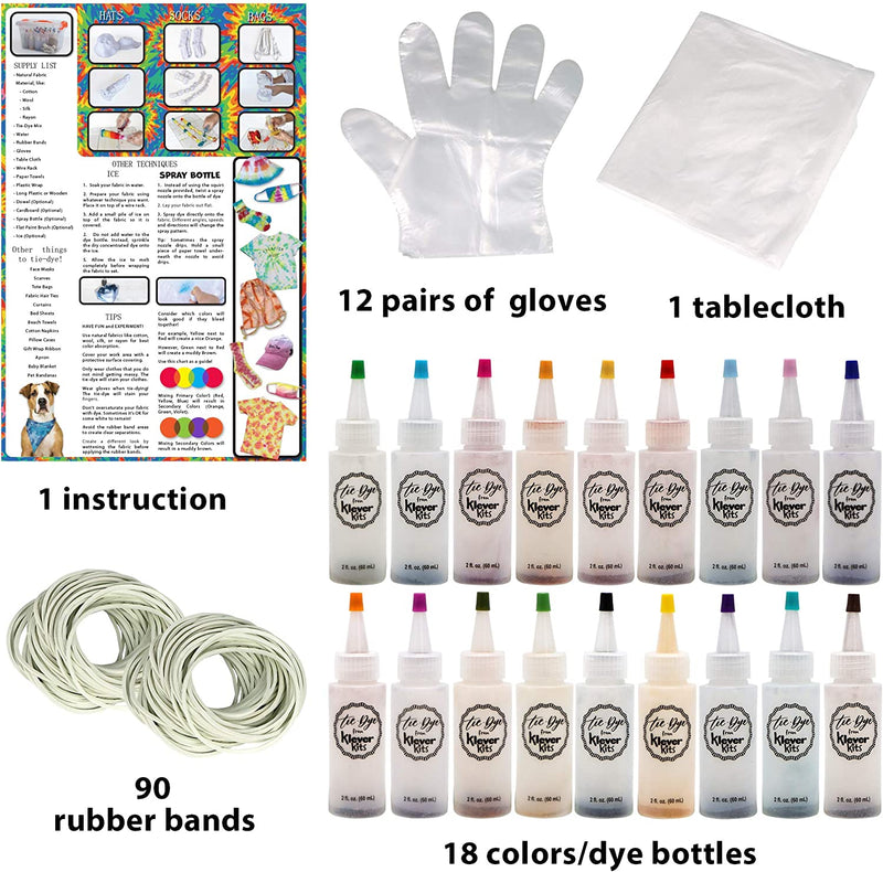 KLEVER KITS - Tie Dye DIY Fabric Dye Art Set