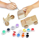 KLEVER KITS - Wooden Racing Vehicles Construct and Paint Craft Kit,144 Pcs