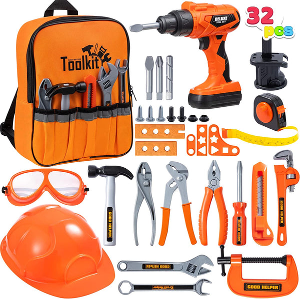 N80C Kids Tool Set Toddler Tool Set with Toy Drill Tool Box Construction Toy