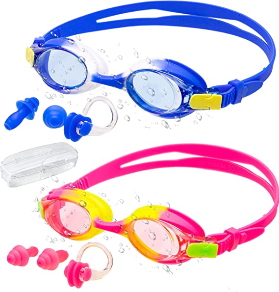 Kids Swim Goggle (Blue & Pink), 2 Pack