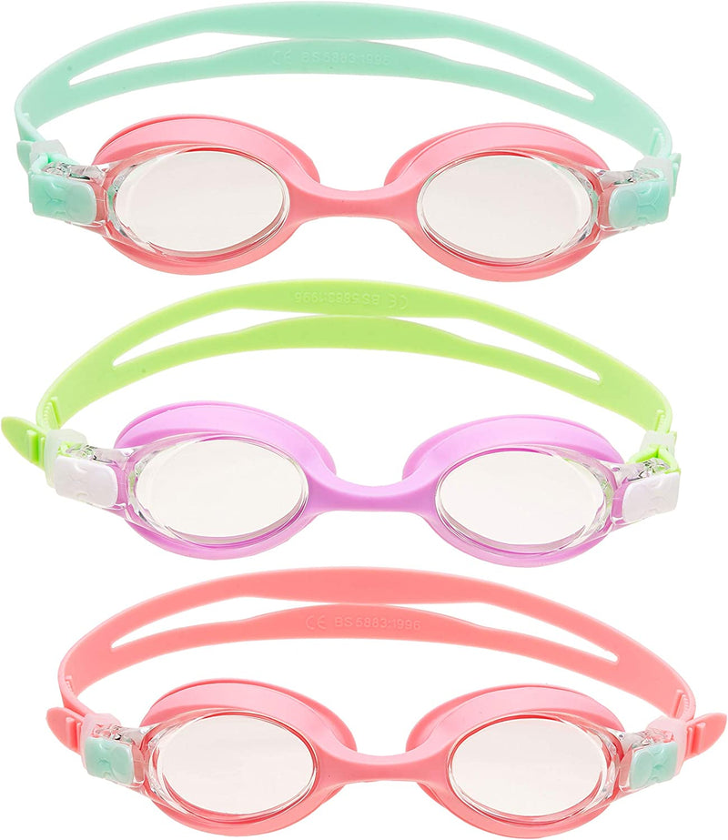 Kids Swim Goggle (Cyan, Mint & Light Pink), 3 Pack