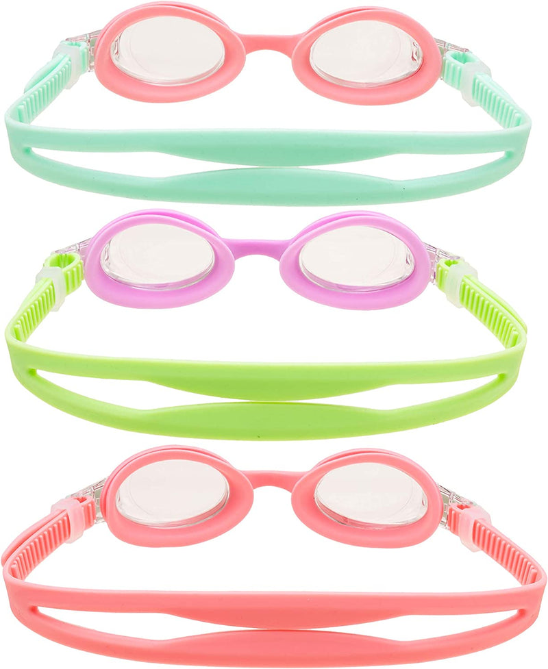 JOYIN | Kids Swim Goggle (Cyan, Mint & Light Pink), 3 Pack