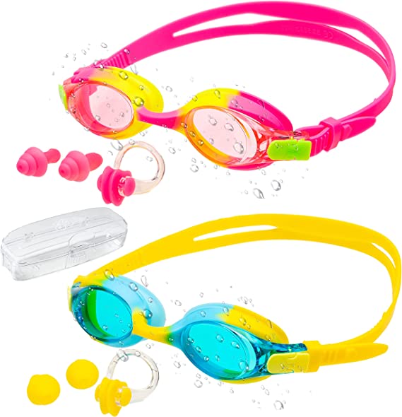 Kids Swim Goggle (Yellow & Pink), 2 Pack