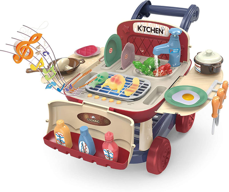 Kitchen Pretend Play Shopping Cart Set