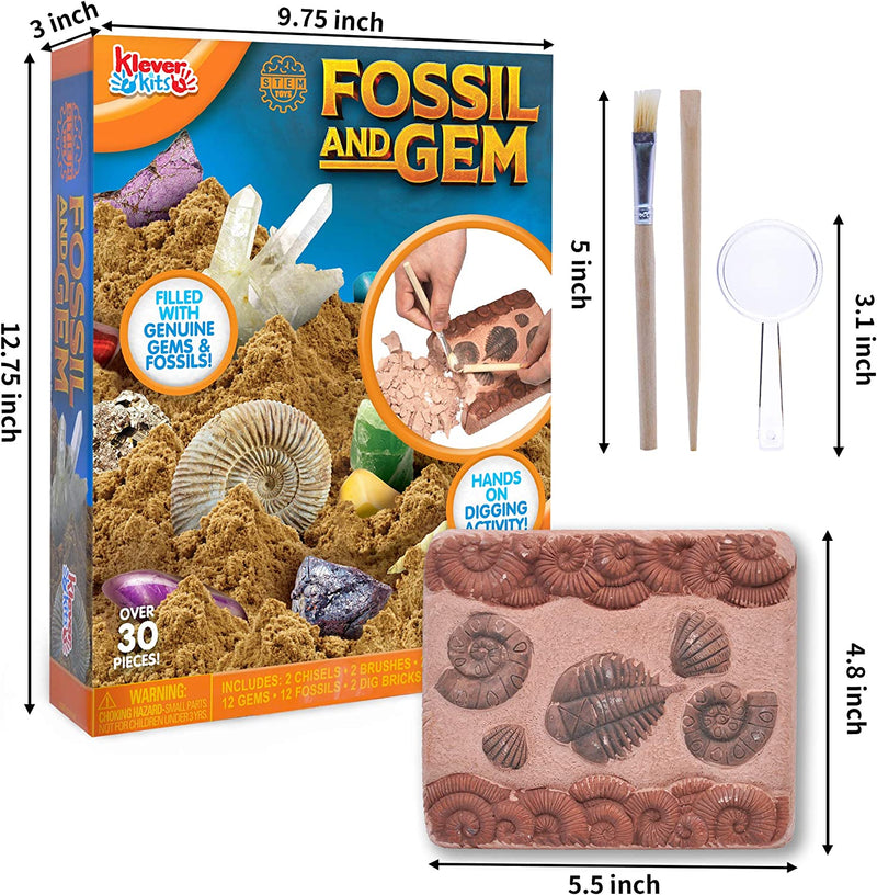 Klever Kits - Fossil And Gemstones Dig Kit