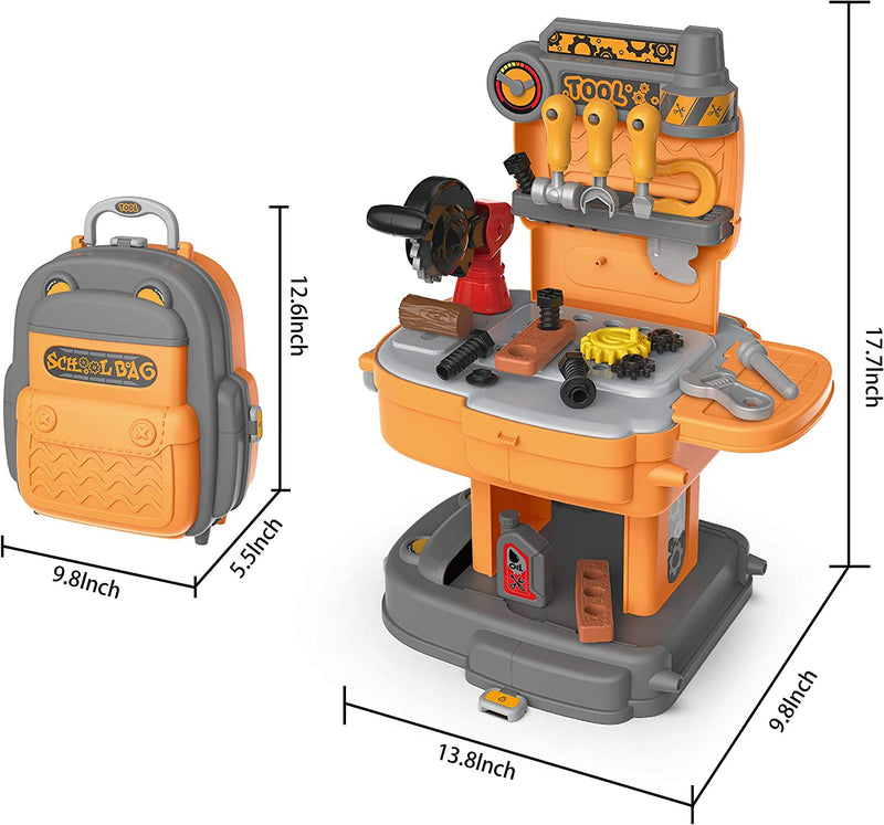 Little Tool Workbench with Portable Backpack Kids