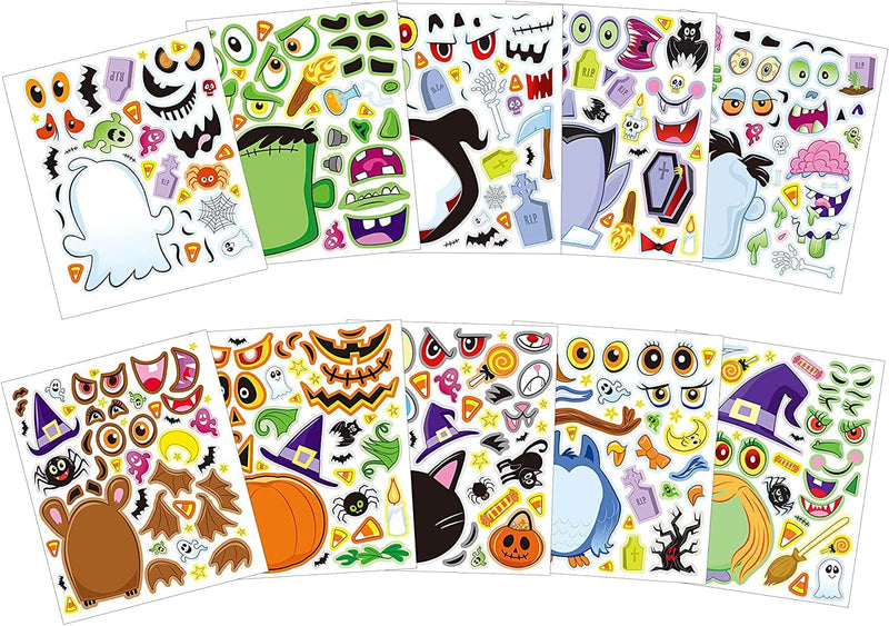 Make-a-face Sticker Sheets, 40 Pcs