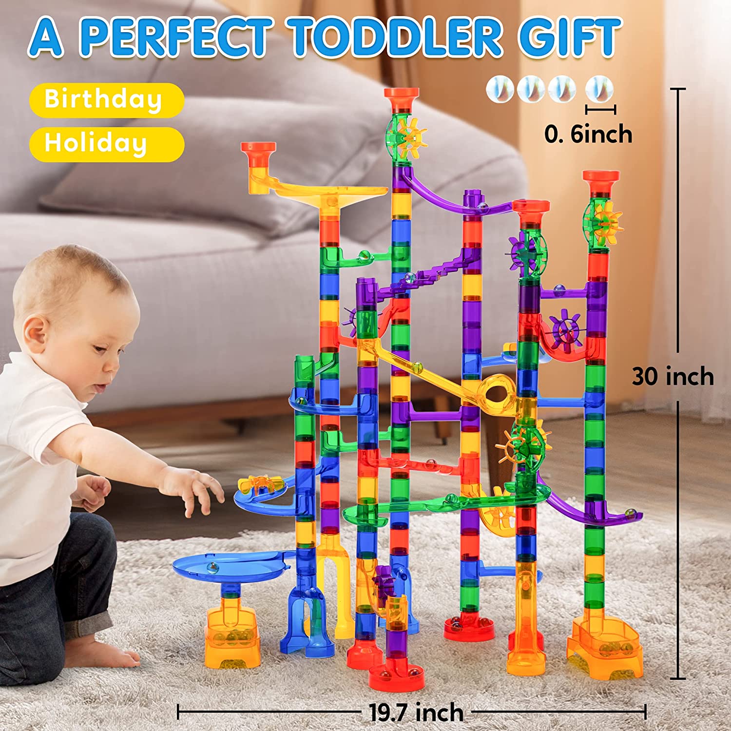 170Pcs Marble Run Premium Toy Set, STEM Educational Building Block Toy