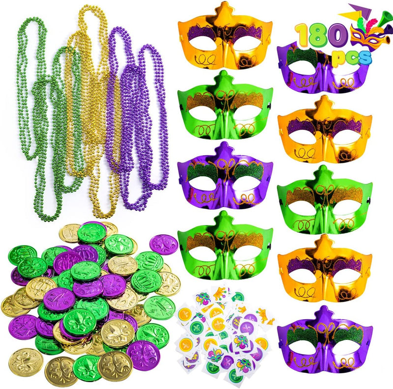 Mardi Gras Party Supplies Set for 9 People