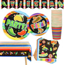 Mexican Themed Black Universe Fiesta Party Supplies Set,82 pcs