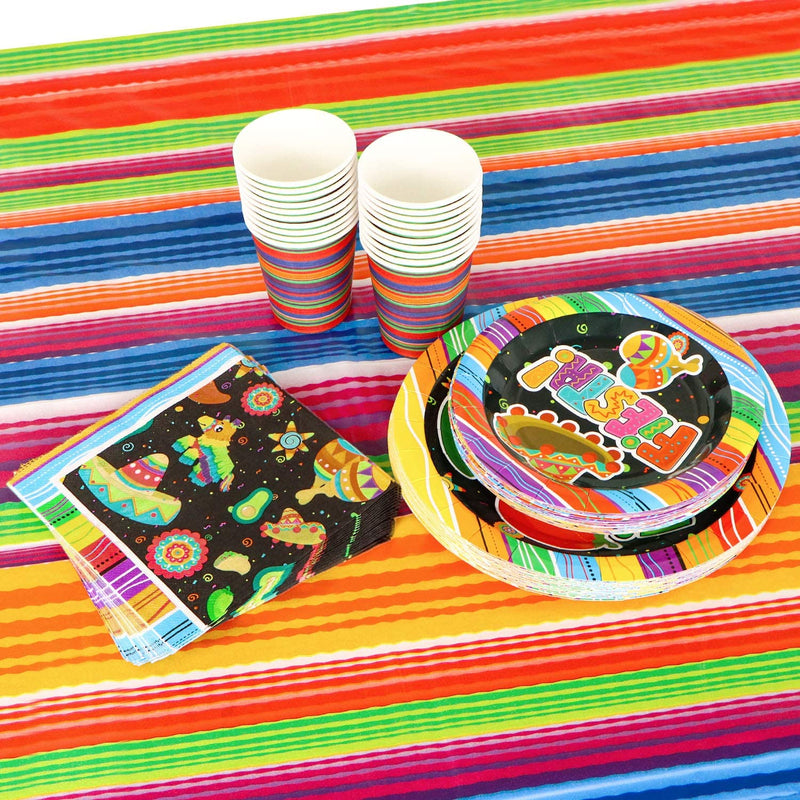 Mexican Themed Black Universe Fiesta Party Supplies Set,82 pcs