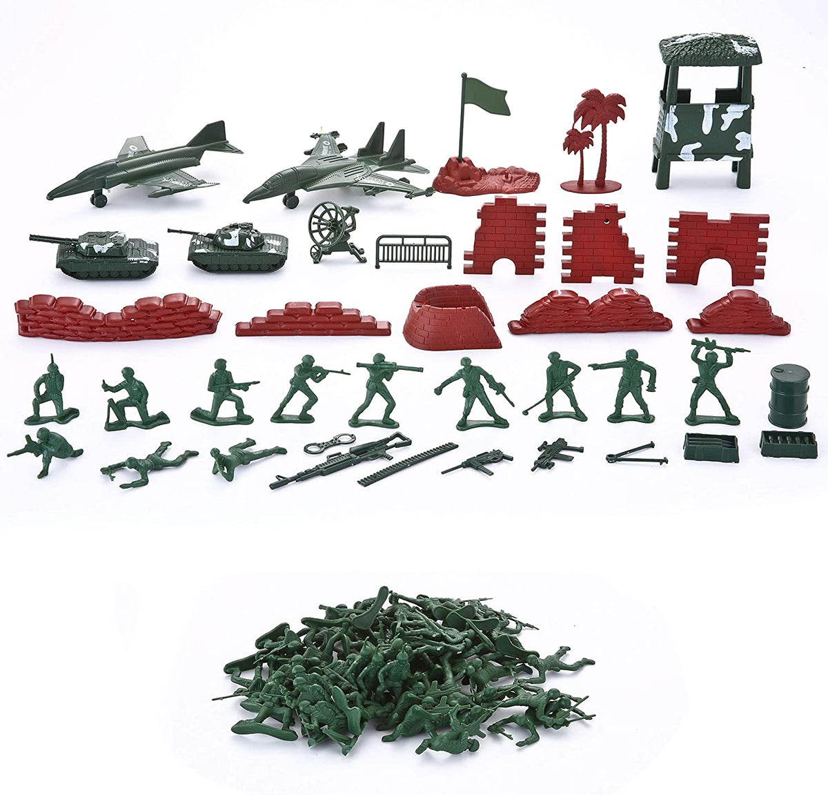 Walmart Plastic Model Soldiers TimMee Green Vs Tan Plastic Army