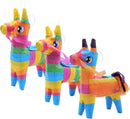 Mini Donkey Pinatas Rainbow Color, 3 Pcs