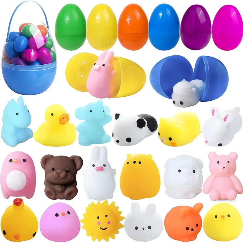40Pcs Squishy Toys Prefilled Easter Eggs
