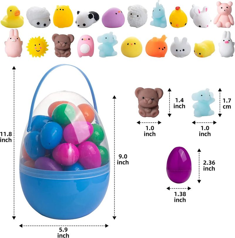 40Pcs Squishy Toys Prefilled Easter Eggs