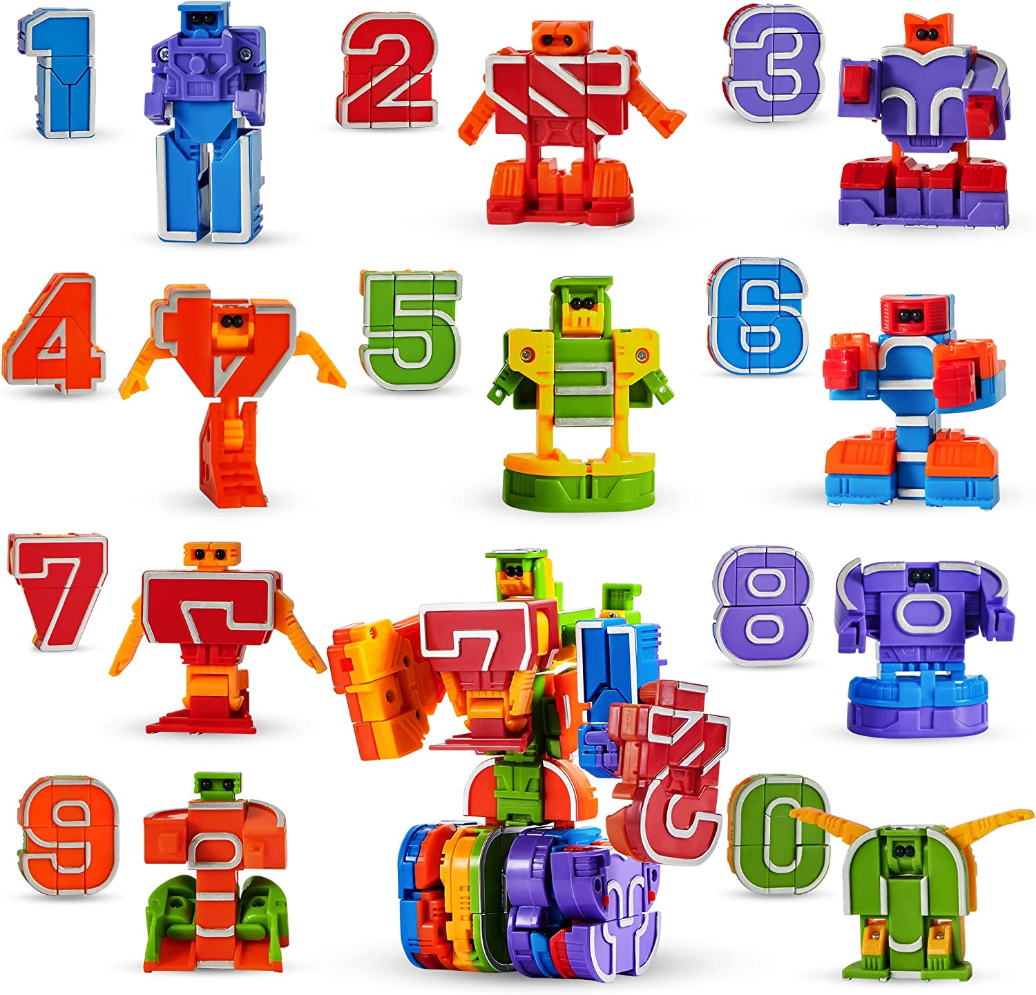 10 Pcs Number Bots Educational Toys, Number Bots, Action Figure ...