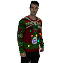 Dinosaur Ugly Sweater with Light Bulbs (Men)
