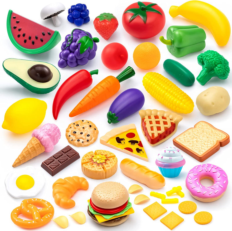 PLAY-ACT Plastic Play Food Toys , 50 Pcs