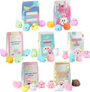 28Pcs Mochi Squishy Toys and Bags with Kids Valentines Cards for Classroom Exchange