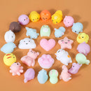 28Pcs Mochi Squishy Toys and Bags with Kids Valentines Cards for Classroom Exchange