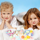 28Pcs Mochi Squishy Toys and Bags with Kids Valentines Cards for Classroom Exchange