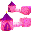 Pink Castle Repeated Pattern Tent with Tunnel and Playground Set
