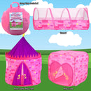 Pink Castle Repeated Pattern Tent with Tunnel and Playground Set