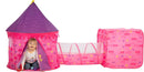 Pink Castle Repeated Pattern Tent with Tunnel and Playground Set