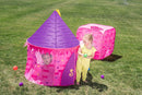 Pink Castle Repeated Pattern Tent with Tunnel and Playground Set