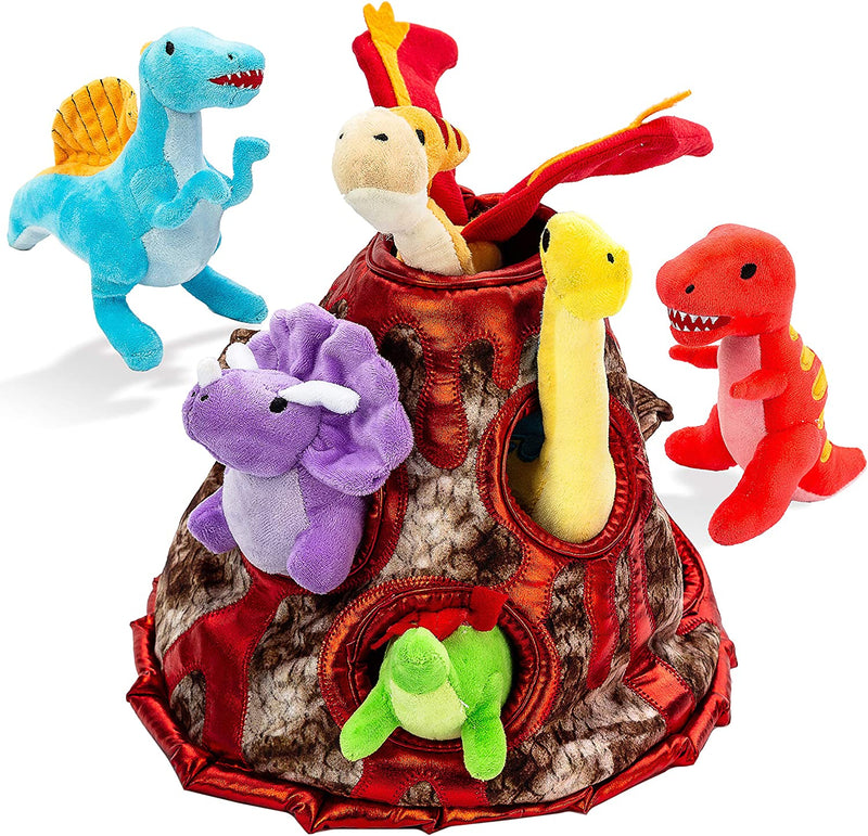 Play-act  Dinosaur Cave Plush Toys, 6 Pack