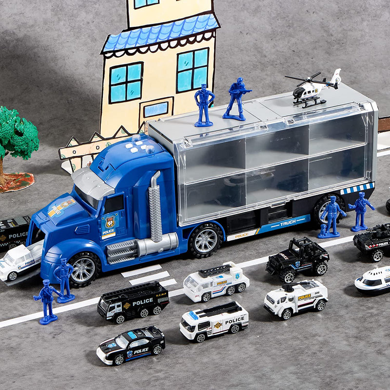 25 In Die-cast Police Rescue Truck Car Toy With Sounds And