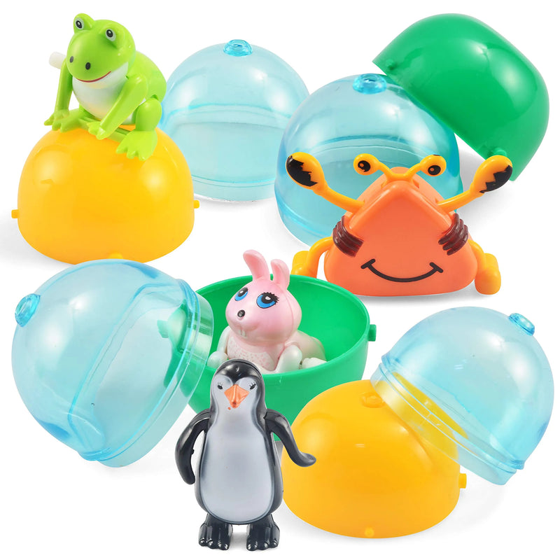 12Pcs Wind up Toys Prefilled Easter Eggs