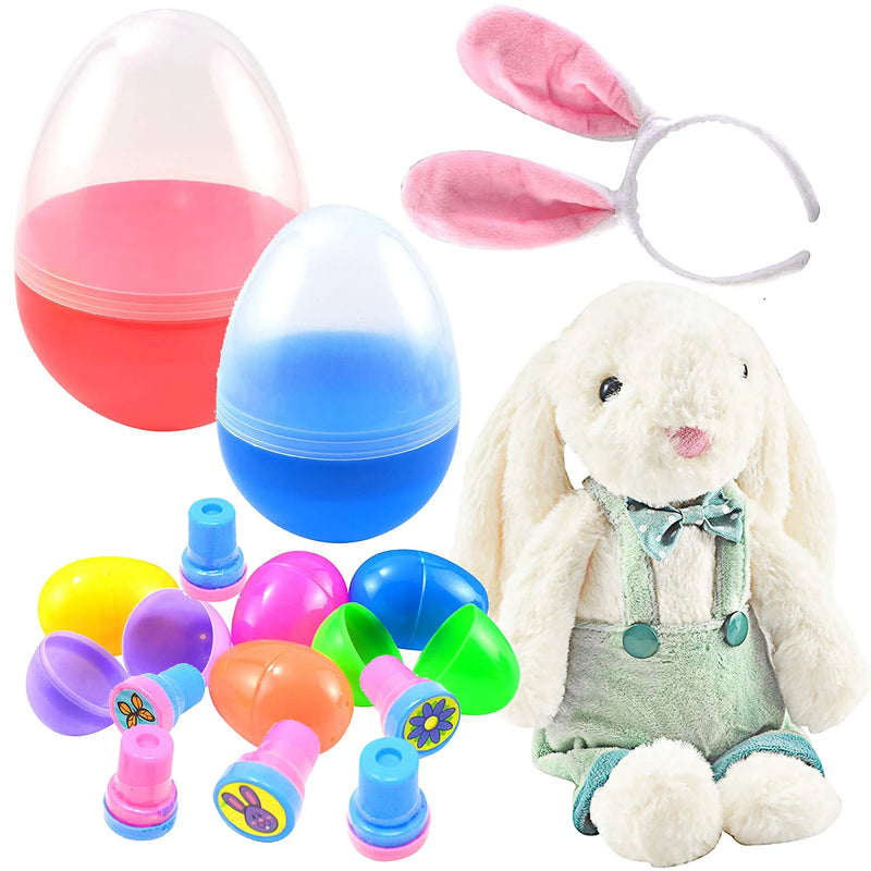 Plush Bunny Prefilled Easter Eggs Set