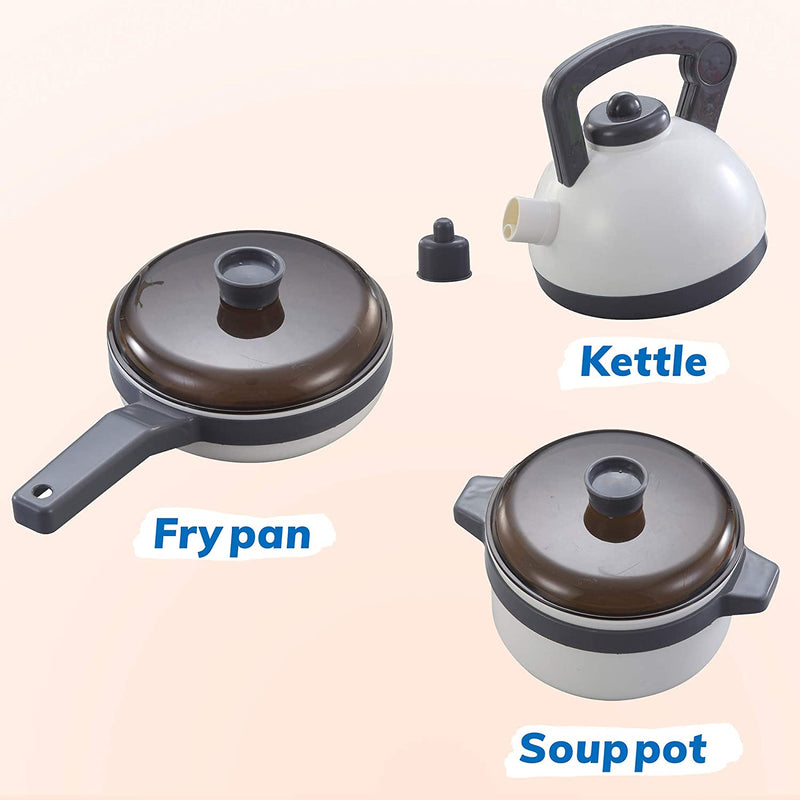 JOYIN Kid Play Kitchen, Pretend Daycare Toy Sets, Kids Cooking Supplies  with Stainless Steel Cookware Pots and Pans Set, Cooking Utensils,  Apron&Chef