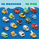 18 Pcs Pull Back City Cars and Trucks Toy