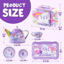 Purple Unicorn Castle Pretend Tin Teapot Set