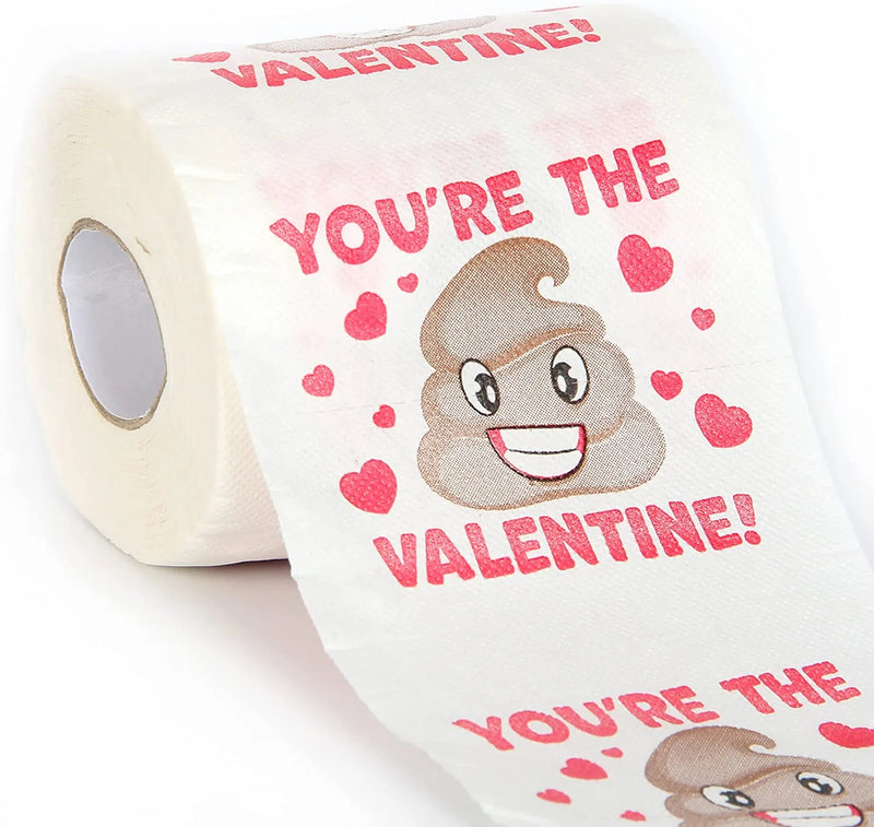 Valentines Day Poop Emoji Toilet Paper 3 Rolls of 200 Sheets