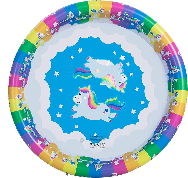 SLOOSH - 58in Rainbow w/ inflatable ride a unicorn costume Kiddie Pool