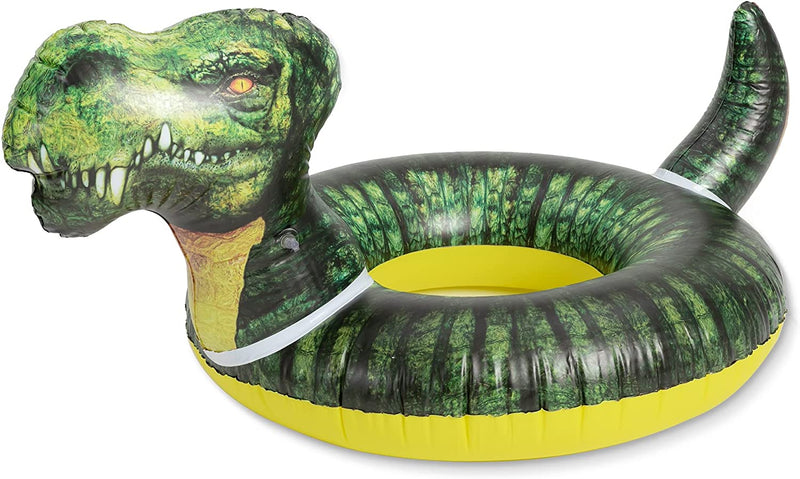 SLOOSH - 59in Inflatable T-Rex Pool Tube (Green)
