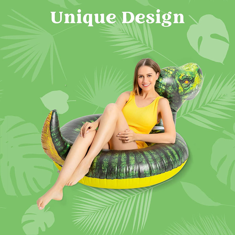 SLOOSH - 59" Inflatable T-Rex Pool Tube (Green)