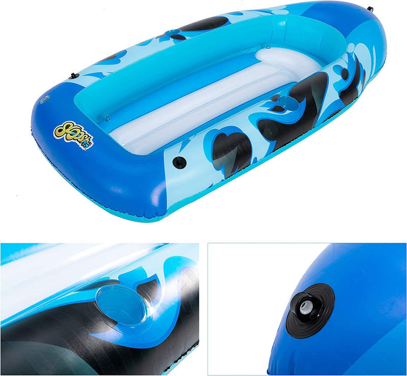 SLOOSH - 67"x34" Inflatable Boat Swimming Pool Float (Blue)