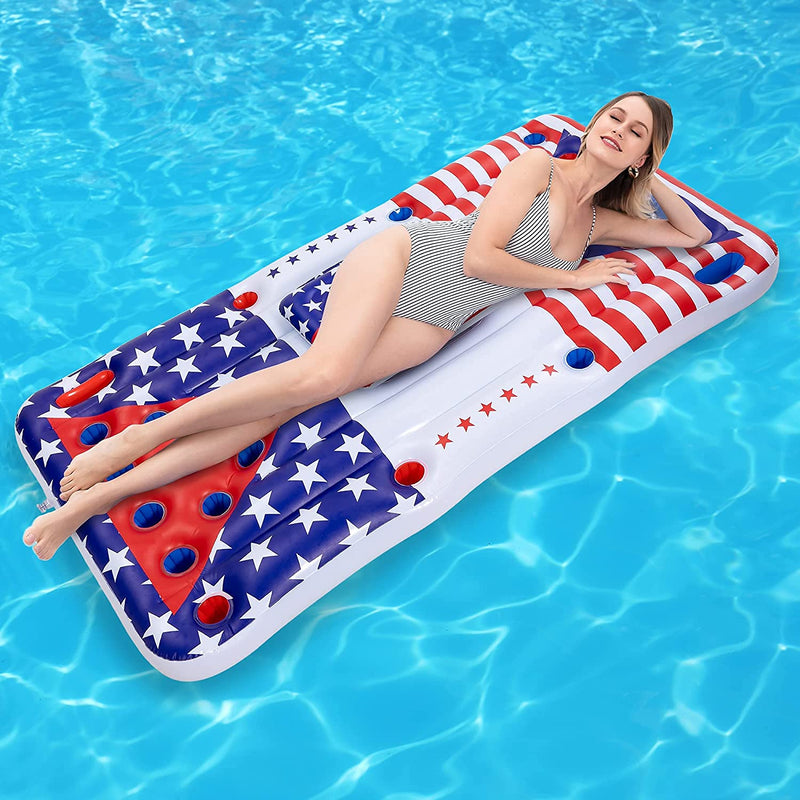 SLOOSH - American Flag Beer Pong Cooler Party Pool Float, 1 Pack