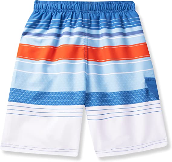 SLOOSH - Blue & White Stripe Boys Swim Trunks
